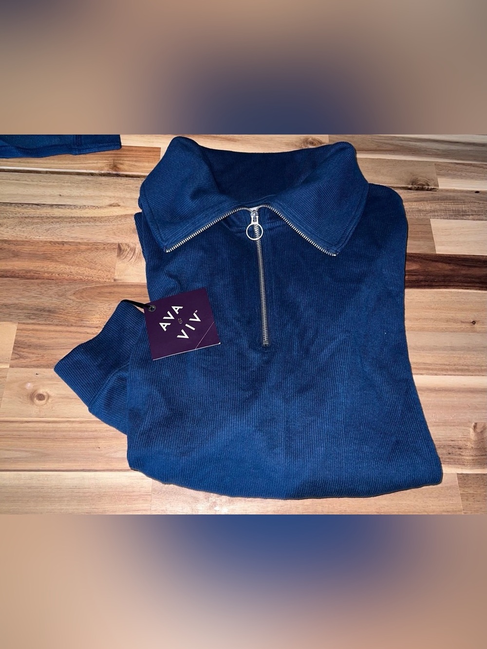 Women's Quarter Zip Mock Turtleneck Pullover Sweater - Ava & Viv - Picture 4 of 5